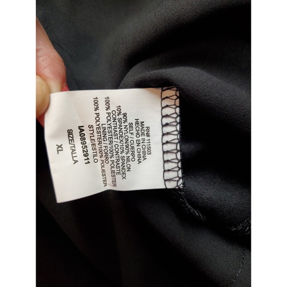 Meraki Romper Women Size XL Black Floral Lace Lined Nylon Round Neck Back Zipper - Picture 8 of 9